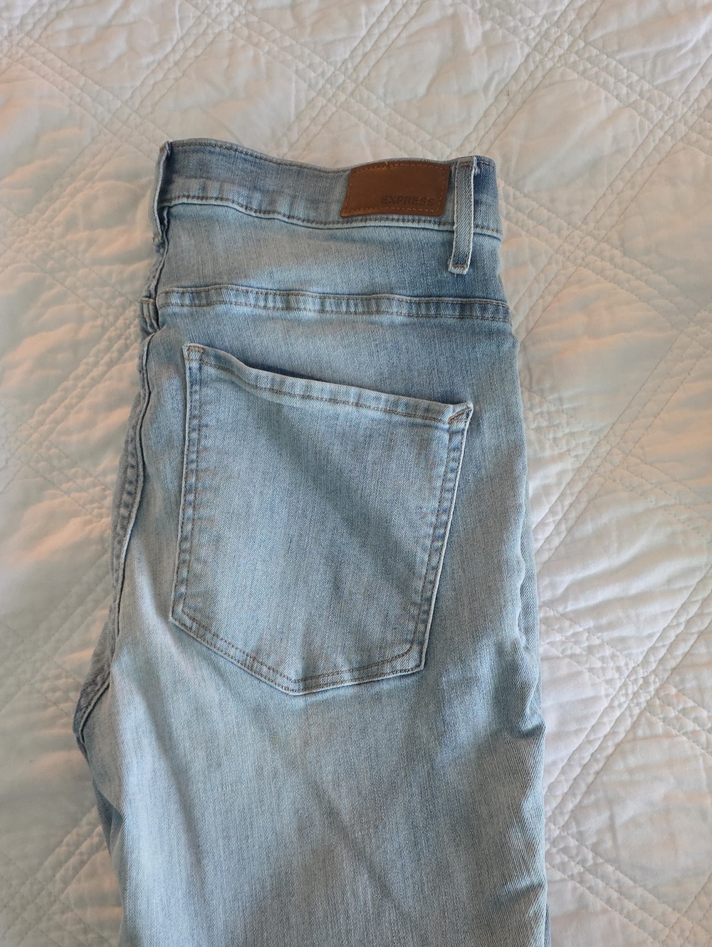 Express Women's High-Rise Light Blue Straight Jeans